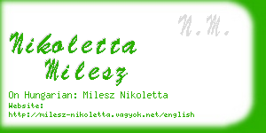 nikoletta milesz business card